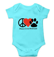 Load image into Gallery viewer, Peace Love Animals Kids Romper For Baby Boy/Girl-Sky Blue-Ektarfa.online
