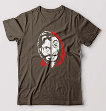 Load image into Gallery viewer, Money Heist The Professor T-Shirt for Men-Olive Green-Ektarfa.online
