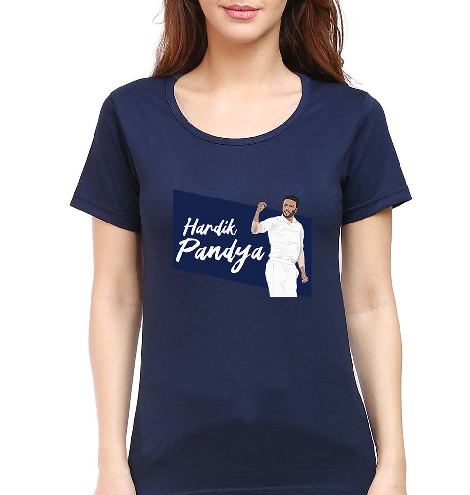 Hardik Pandya T-Shirt for Women-Navy Blue-Ektarfa.online