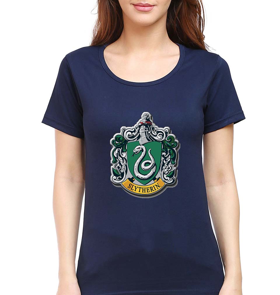 Slytherin Harry Potter T-Shirt for Women-Navy Blue-Ektarfa.online