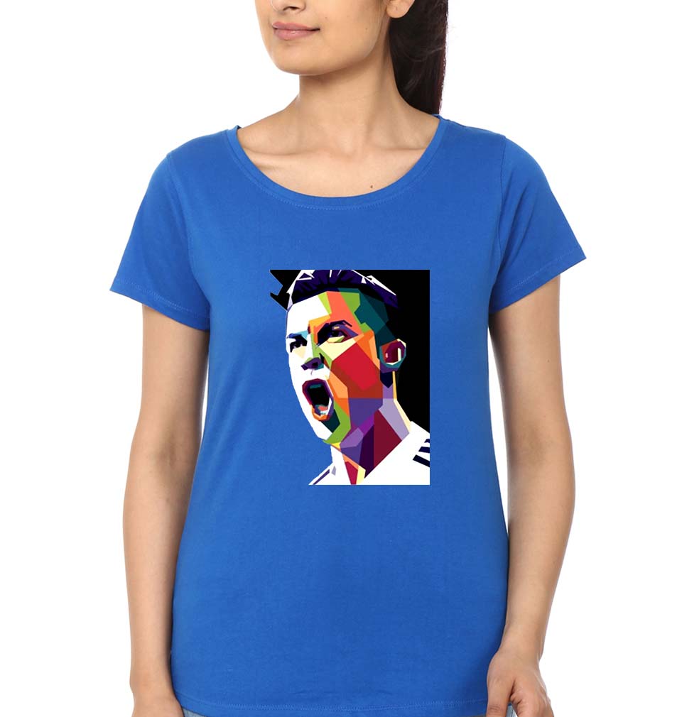 Cristiano Ronaldo CR7 T-Shirt for Women-Royal Blue-Ektarfa.online
