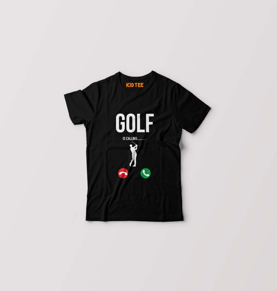 Golf Kids T-Shirt for Boy/Girl-Black-Ektarfa.online