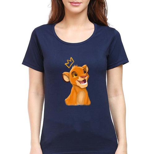 Lion King Simba T-Shirt for Women-Navy Blue-Ektarfa.online