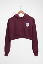 Load image into Gallery viewer, England Football Crop HOODIE FOR WOMEN-Maroon-Ektarfa.online
