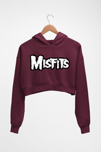 Load image into Gallery viewer, Misfits Crop HOODIE FOR WOMEN-Maroon-Ektarfa.online
