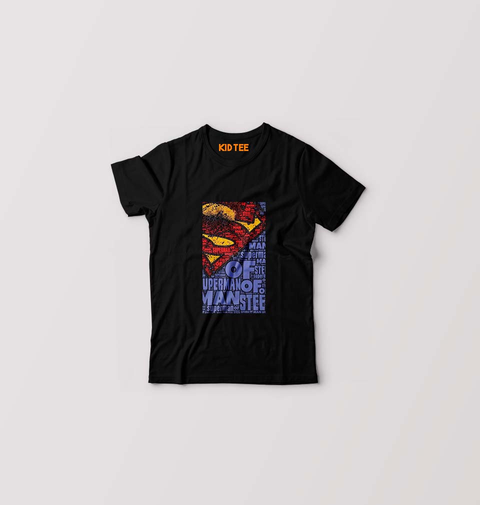 Superman Superhero T-Shirt for Boy/Girl-Black-Ektarfa.online