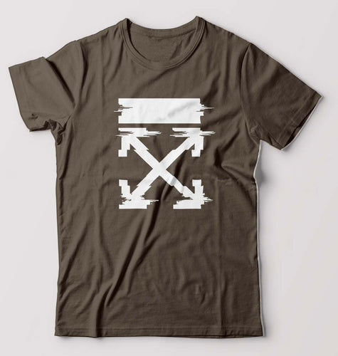 Off White Tee T-Shirt for Men-Olive Green-Ektarfa.online