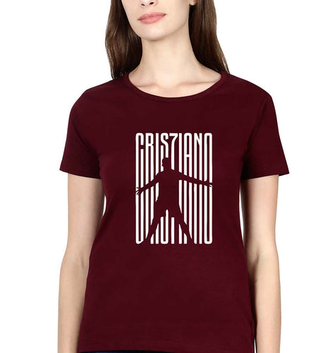 Cristiano Ronaldo CR7 T-Shirt for Women-Maroon-Ektarfa.online