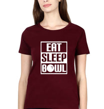 Load image into Gallery viewer, Bowling T-Shirt for Women-Maroon-Ektarfa.online
