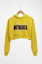 Load image into Gallery viewer, Metallica Crop HOODIE FOR WOMEN-Mustard Yellow-Ektarfa.online
