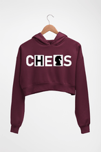 Load image into Gallery viewer, Chess Crop HOODIE FOR WOMEN-Maroon-Ektarfa.online
