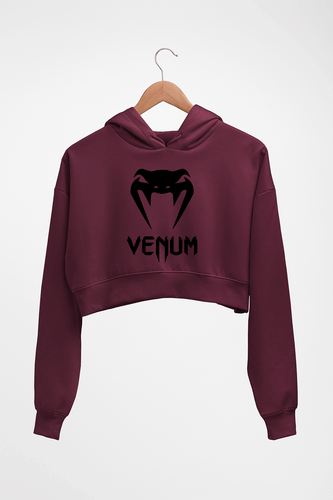 UFC Venum Crop HOODIE FOR WOMEN-Maroon-Ektarfa.online
