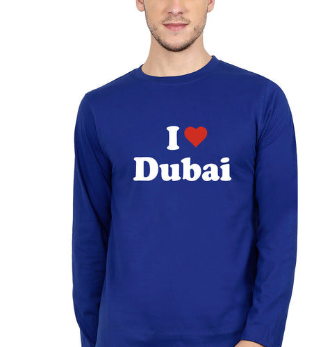 I Love Dubai T Full Sleeves T-Shirt for Men-Royal Blue-Ektarfa.online
