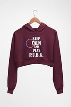 Load image into Gallery viewer, PUBG Keep Calm And Play Pubg Crop HOODIE FOR WOMEN-Maroon-Ektarfa.online
