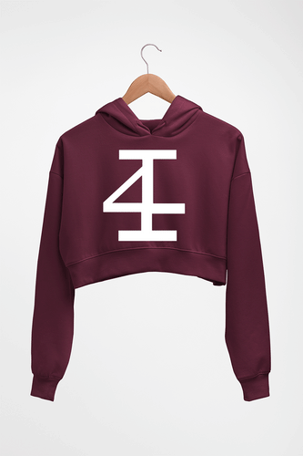 4Invictus Crop HOODIE FOR WOMEN-Maroon-Ektarfa.online