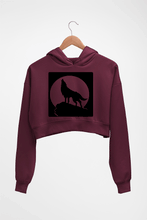 Load image into Gallery viewer, Wolf Crop HOODIE FOR WOMEN-Maroon-Ektarfa.online

