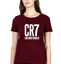 Load image into Gallery viewer, Cristiano Ronaldo CR7 T-Shirt for Women-Maroon-Ektarfa.online
