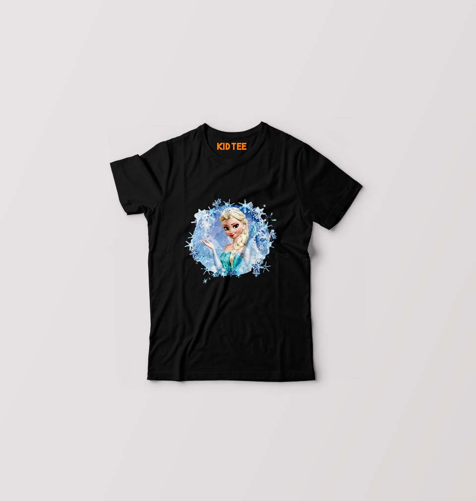 Frozen Elsa Kids T-Shirt for Boy/Girl-Black-Ektarfa.online