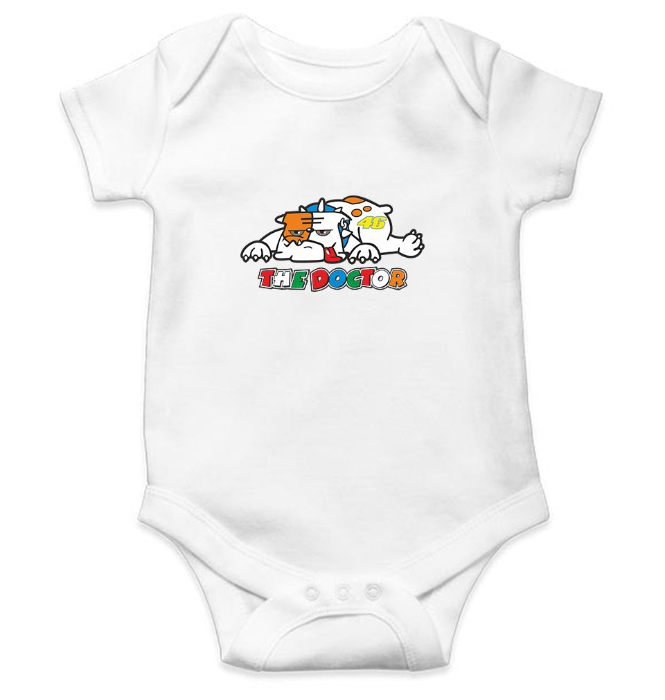 Rossi The Doctor Kids Romper For Baby Boy/Girl-0-5 Months(18 Inches)-White-Ektarfa.online