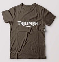 Load image into Gallery viewer, Triumph T-Shirt for Men-S(38 Inches)-Olive Green-Ektarfa.online
