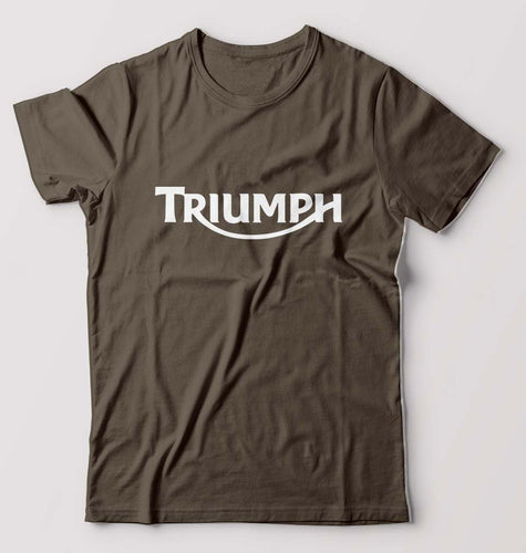 Triumph T-Shirt for Men-S(38 Inches)-Olive Green-Ektarfa.online