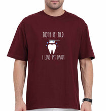 Load image into Gallery viewer, Love Daddy Oversized T-Shirt for Men-Maroon-Ektarfa.online
