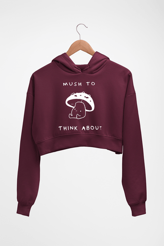 Mushroom Crop HOODIE FOR WOMEN-Maroon-Ektarfa.online