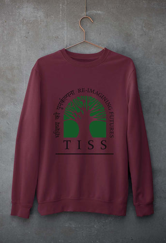 Tata Institute of Social Sciences (TISS) Unisex Sweatshirt for Men/Women-Maroon-Ektarfa.online