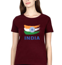 Load image into Gallery viewer, India T-Shirt for Women-Maroon-Ektarfa.online
