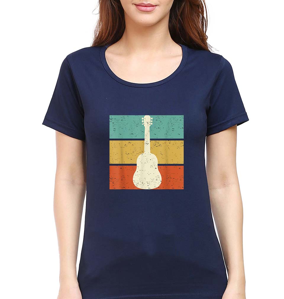 Guitar T-Shirt for Women-Navy Blue-Ektarfa.online