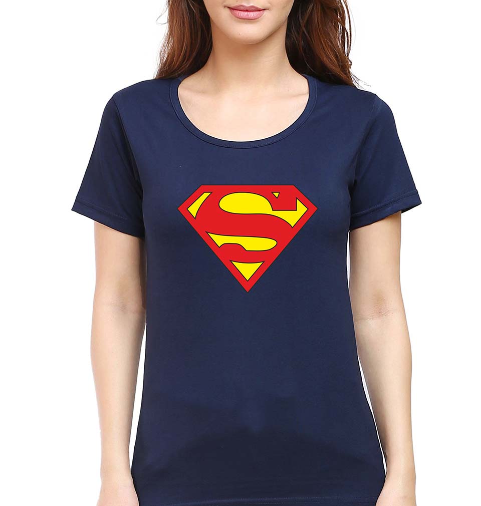 Superman T-Shirt for Women-Navy Blue-Ektarfa.online