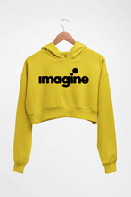 Load image into Gallery viewer, Imagine Riteish Deshmukh Crop HOODIE FOR WOMEN-Mustard Yellow-Ektarfa.online
