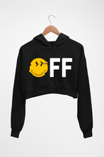 Load image into Gallery viewer, Emoji Off Crop HOODIE FOR WOMEN-Black-Ektarfa.online
