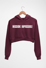 Load image into Gallery viewer, Mission Impossible (MI) Crop HOODIE FOR WOMEN-Maroon-Ektarfa.online
