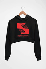 Load image into Gallery viewer, Symbiosis University Crop HOODIE FOR WOMEN-Black-Ektarfa.online
