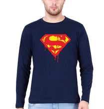 Load image into Gallery viewer, Superman Full Sleeves T-Shirt for Men-Navy Blue-Ektarfa.online
