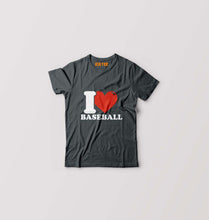 Load image into Gallery viewer, I Love Baseball Kids T-Shirt for Boy/Girl-Steal Grey-Ektarfa.online
