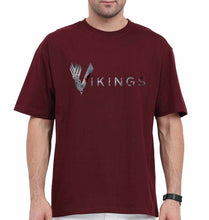 Load image into Gallery viewer, Vikings Oversized T-Shirt for Men-Maroon-Ektarfa.online
