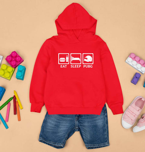 PUBG Eat Sleep Pubg Kids Hoodie for Boy/Girl-RED-Ektarfa.online