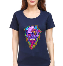 Load image into Gallery viewer, Trippy Psychedelic Peace T-Shirt for Women-Navy Blue-Ektarfa.online
