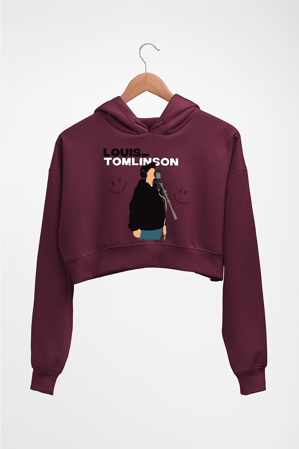 Louis Tomlinson Crop HOODIE FOR WOMEN-Maroon-Ektarfa.online