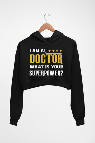 Doctor Crop HOODIE FOR WOMEN-Black-Ektarfa.online