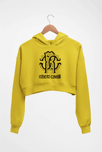 Load image into Gallery viewer, Roberto Cavalli Crop HOODIE FOR WOMEN-Mustard Yellow-Ektarfa.online

