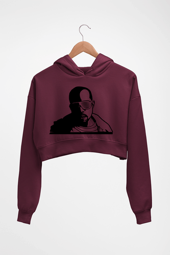 Kanye West Crop HOODIE FOR WOMEN-Maroon-Ektarfa.online