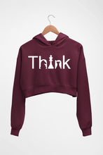 Load image into Gallery viewer, Chess Think Crop HOODIE FOR WOMEN-Maroon-Ektarfa.online
