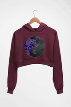 Load image into Gallery viewer, Yin Yang Crop HOODIE FOR WOMEN-Maroon-Ektarfa.online
