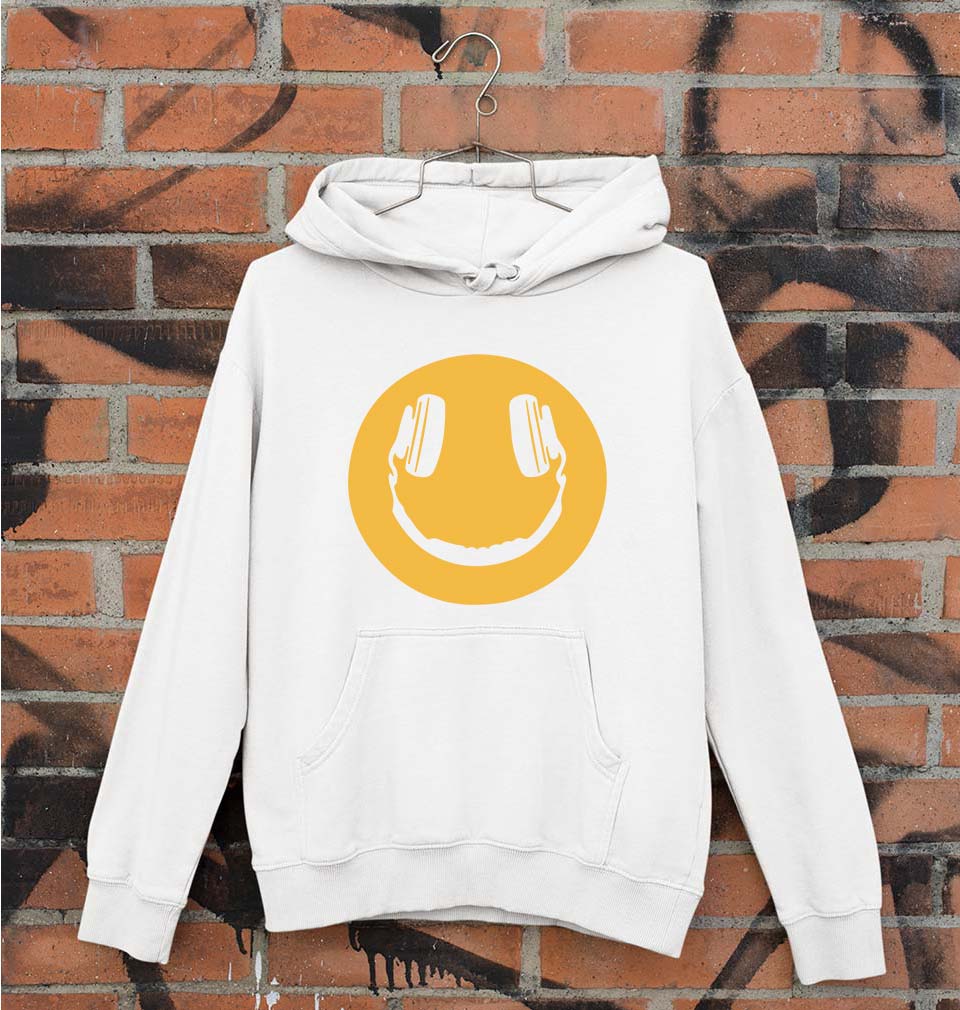 Emoji Headphone Music Unisex Hoodie for Men/Women-White-Ektarfa.online