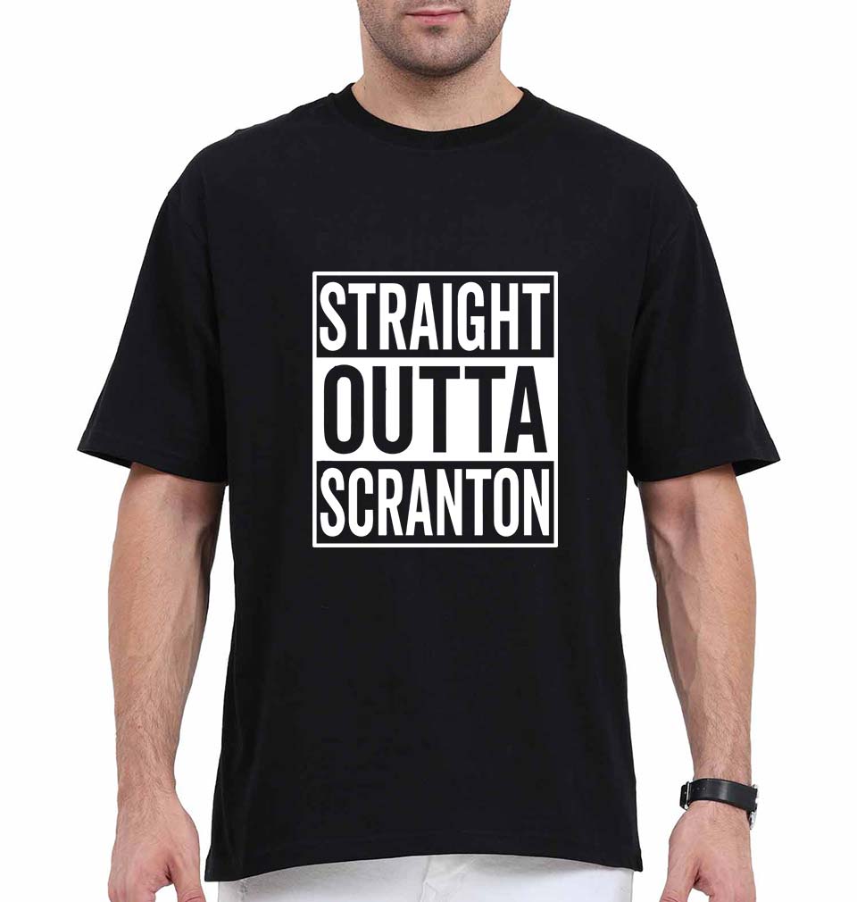 Straight Outta Scranton Oversized T-Shirt for Men-Black-Ektarfa.online