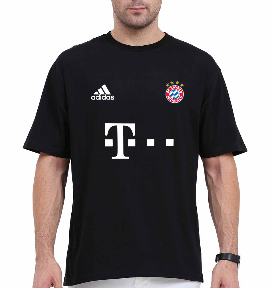 FC Bayern Munich 2021-22 Oversized T-Shirt for Men-Black-Ektarfa.online