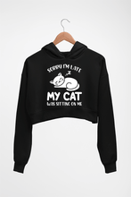 Load image into Gallery viewer, Cat Crop HOODIE FOR WOMEN-Black-Ektarfa.online
